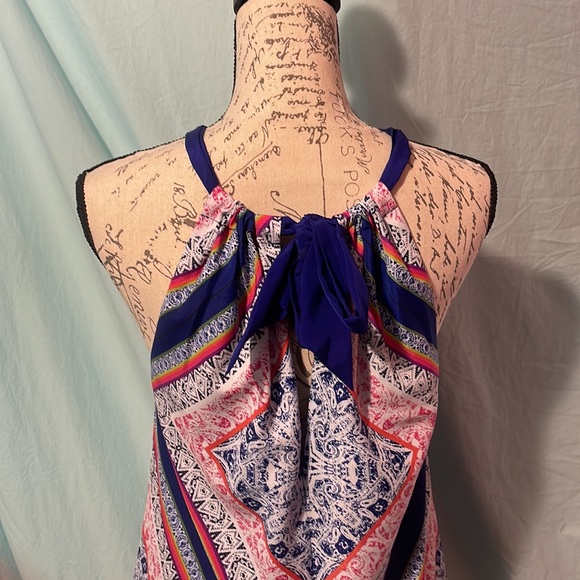 TRINA TURK graphic print dress fully lined royal blue sz 6 - Picture 5 of 13